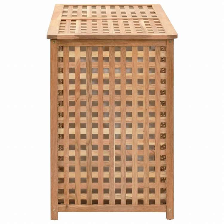 vidaXL ランドリーバスケット 87.5x46x67cm ウォールナット無垢材ホーム&ガーデン 家事用品 ランドリー用品 洗濯かご(代引不可)