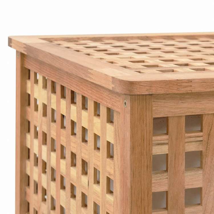 vidaXL ランドリーバスケット 87.5x46x67cm ウォールナット無垢材ホーム&ガーデン 家事用品 ランドリー用品 洗濯かご(代引不可)