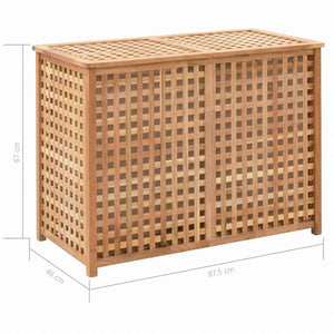vidaXL ランドリーバスケット 87.5x46x67cm ウォールナット無垢材ホーム&ガーデン 家事用品 ランドリー用品 洗濯かご(代引不可)