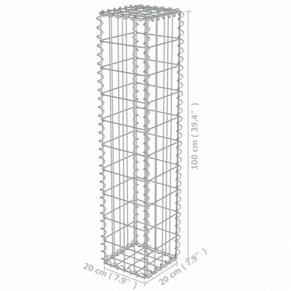 vidaXL ガビオンウォール カバー付き 亜鉛メッキ鋼製 20x20x100cmハードウェア フェンス&バリア フェンスパネル(代引不可)