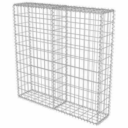 vidaXL ガビオンウォール カバー付き 亜鉛メッキ鋼製 100x20x100cmハードウェア フェンス&バリア フェンスパネル(代引不可)