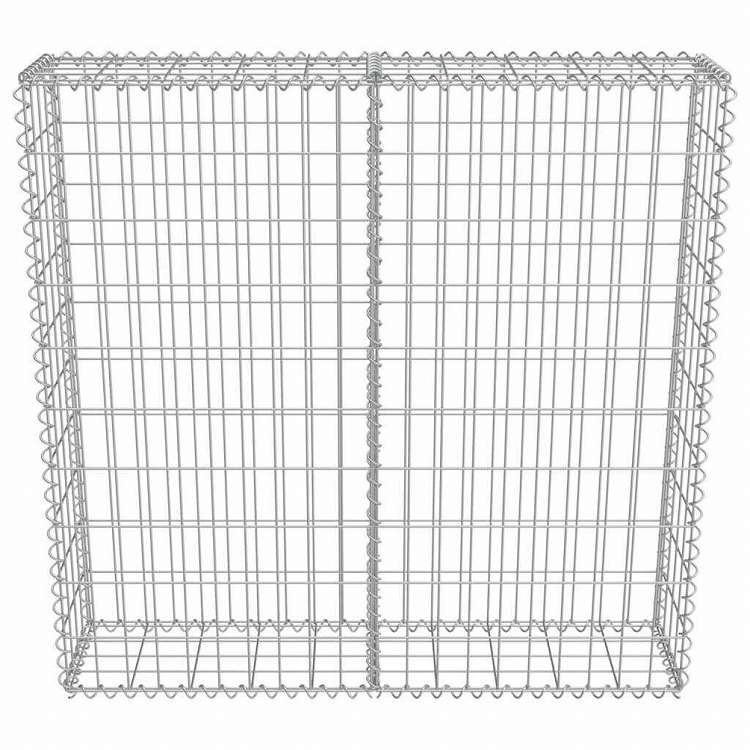 vidaXL ガビオンウォール カバー付き 亜鉛メッキ鋼製 100x20x100cmハードウェア フェンス&バリア フェンスパネル(代引不可)