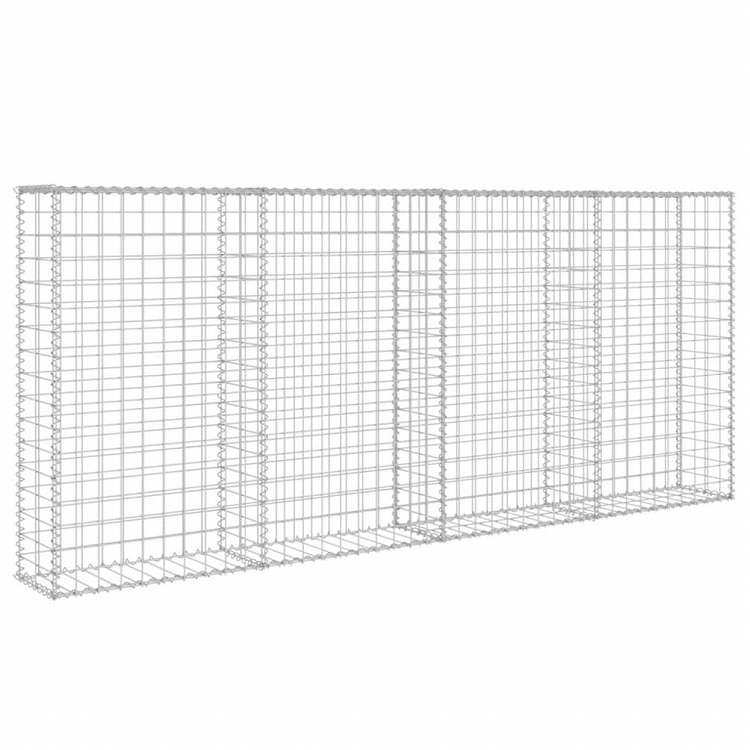 vidaXL ガビオンウォール カバー付き 亜鉛メッキ鋼製 200x20x85cmハードウェア フェンス&バリア フェンスパネル(代引不可)