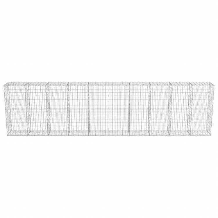 vidaXL ガビオンウォール カバー付き 亜鉛メッキ鋼製 600x50x150cmハードウェア フェンス&バリア フェンスパネル(代引不可)