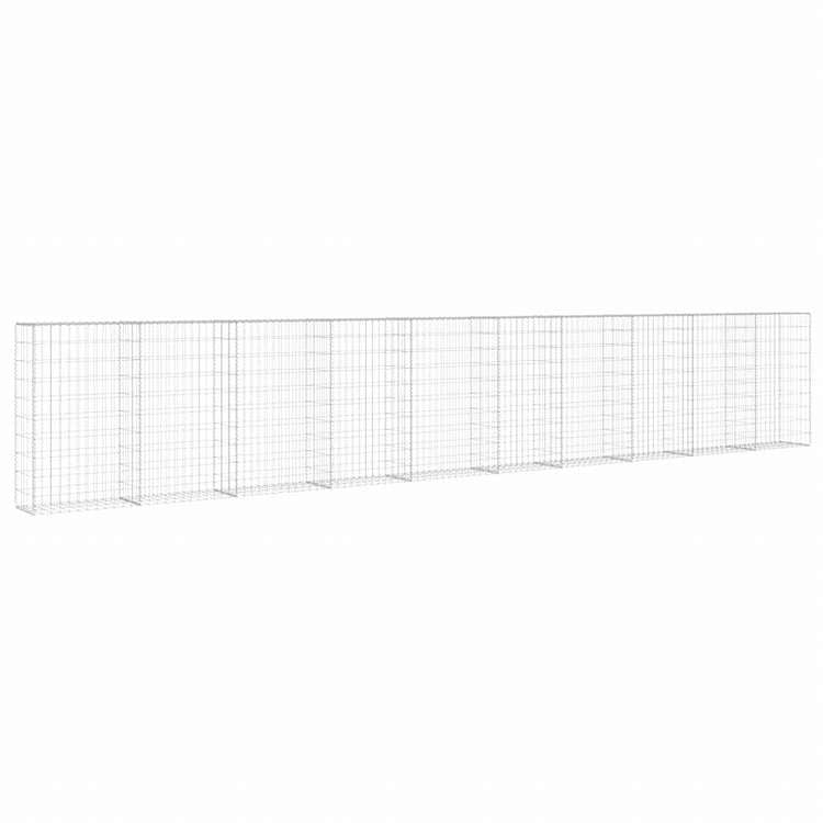 vidaXL ガビオンウォール カバー付き 亜鉛メッキ鋼製 600x30x100cmハードウェア フェンス&バリア フェンスパネル(代引不可)