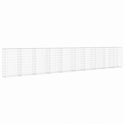 vidaXL ガビオンウォール カバー付き 亜鉛メッキ鋼製 600x30x100cmハードウェア フェンス&バリア フェンスパネル(代引不可)