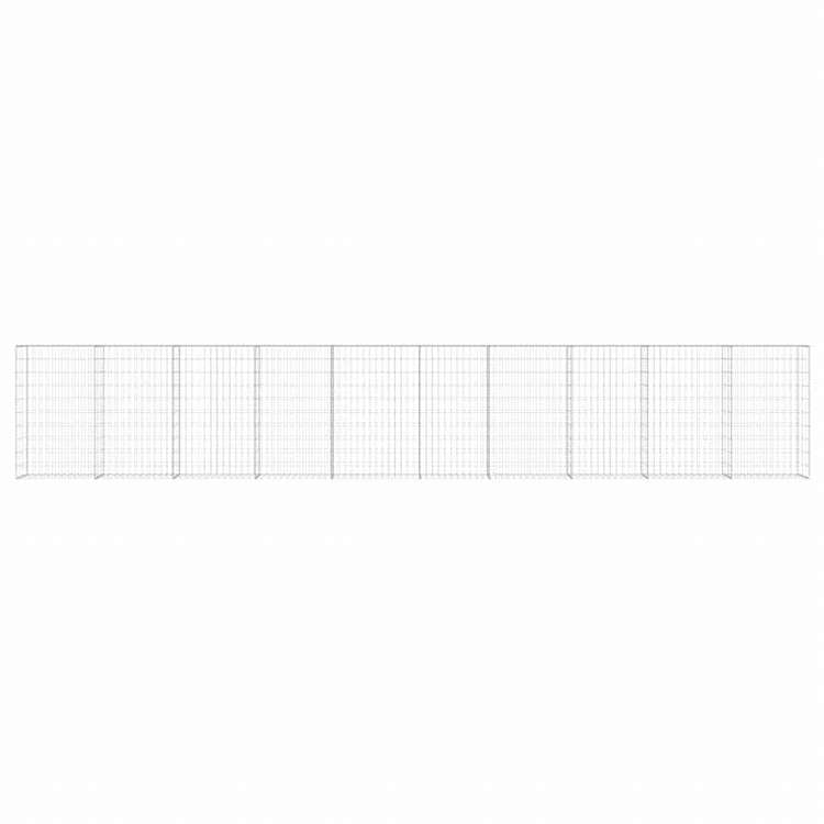 vidaXL ガビオンウォール カバー付き 亜鉛メッキ鋼製 600x30x100cmハードウェア フェンス&バリア フェンスパネル(代引不可)