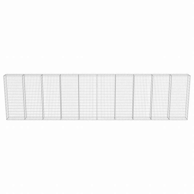 vidaXL ガビオンウォール カバー付き 亜鉛メッキ鋼製 600x30x150cmハードウェア フェンス&バリア フェンスパネル(代引不可)