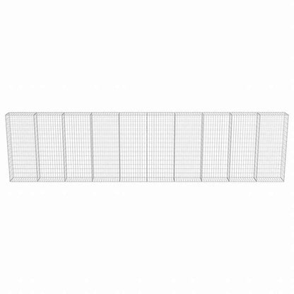 vidaXL ガビオンウォール カバー付き 亜鉛メッキ鋼製 600x30x150cmハードウェア フェンス&バリア フェンスパネル(代引不可)