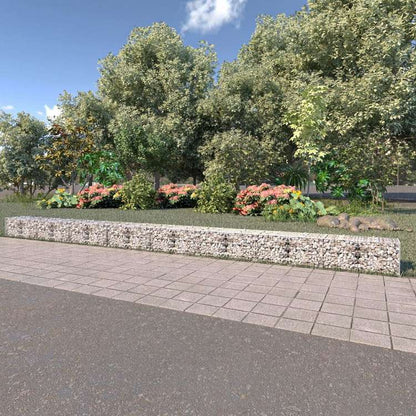 vidaXL ガビオンウォール カバー付き 亜鉛メッキ鋼製 900x50x50cmハードウェア フェンス&バリア フェンスパネル(代引不可)