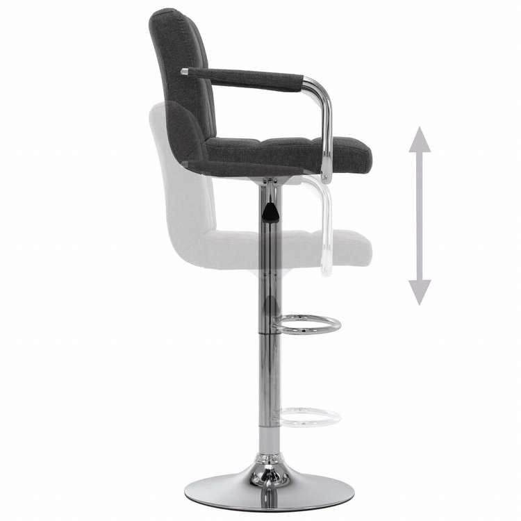vidaXL バースツール 2点 ダークグレー 布製家具 チェア テーブル・バースツール(代引不可)