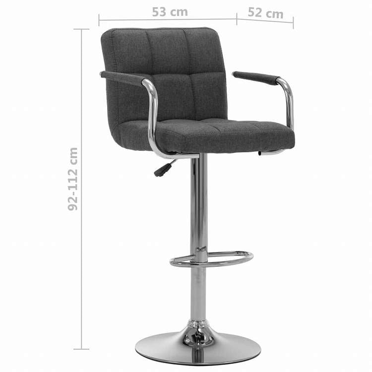 vidaXL バースツール 2点 ダークグレー 布製家具 チェア テーブル・バースツール(代引不可)