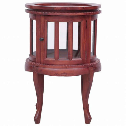 vidaXL ビトリンキャビネット ブラウン 50 x 50 x 76 cm マホガニー無垢材家具 テーブル アクセントテーブル エンドテーブル(代引不可)