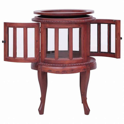 vidaXL ビトリンキャビネット ブラウン 50 x 50 x 76 cm マホガニー無垢材家具 テーブル アクセントテーブル エンドテーブル(代引不可)