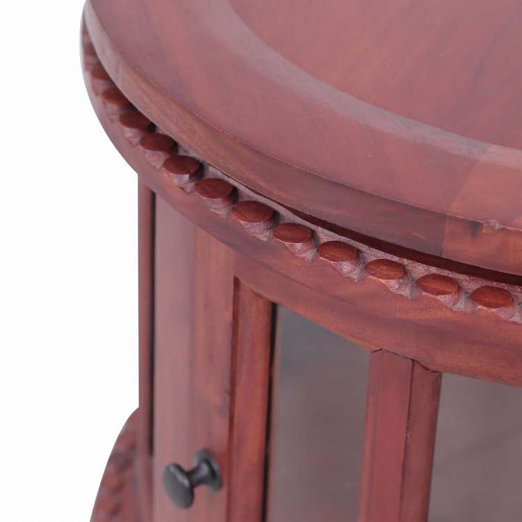 vidaXL ビトリンキャビネット ブラウン 50 x 50 x 76 cm マホガニー無垢材家具 テーブル アクセントテーブル エンドテーブル(代引不可)