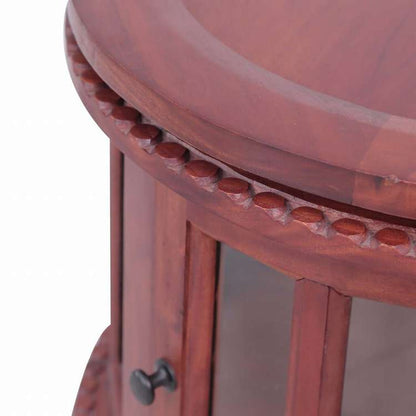 vidaXL ビトリンキャビネット ブラウン 50 x 50 x 76 cm マホガニー無垢材家具 テーブル アクセントテーブル エンドテーブル(代引不可)