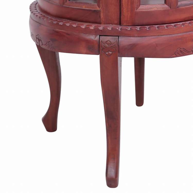 vidaXL ビトリンキャビネット ブラウン 50 x 50 x 76 cm マホガニー無垢材家具 テーブル アクセントテーブル エンドテーブル(代引不可)