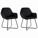 vidaXL ダイニングチェア 2点セット ブラック ベルベット製家具 チェア キッチン・ダイニングルームチェア(代引不可)