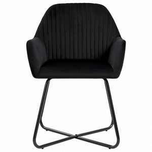 vidaXL ダイニングチェア 2点セット ブラック ベルベット製家具 チェア キッチン・ダイニングルームチェア(代引不可)