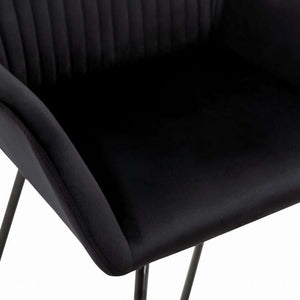 vidaXL ダイニングチェア 2点セット ブラック ベルベット製家具 チェア キッチン・ダイニングルームチェア(代引不可)