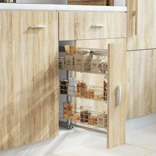 vidaXL 3段 引き出しキッチンワイヤーバスケット 47x15x55.5 cm シルバーホーム&ガーデン キッチン&ダイニング キッチンツール&調理器具 キッチン収納 調理道具ホルダー・ラック(代引不可)