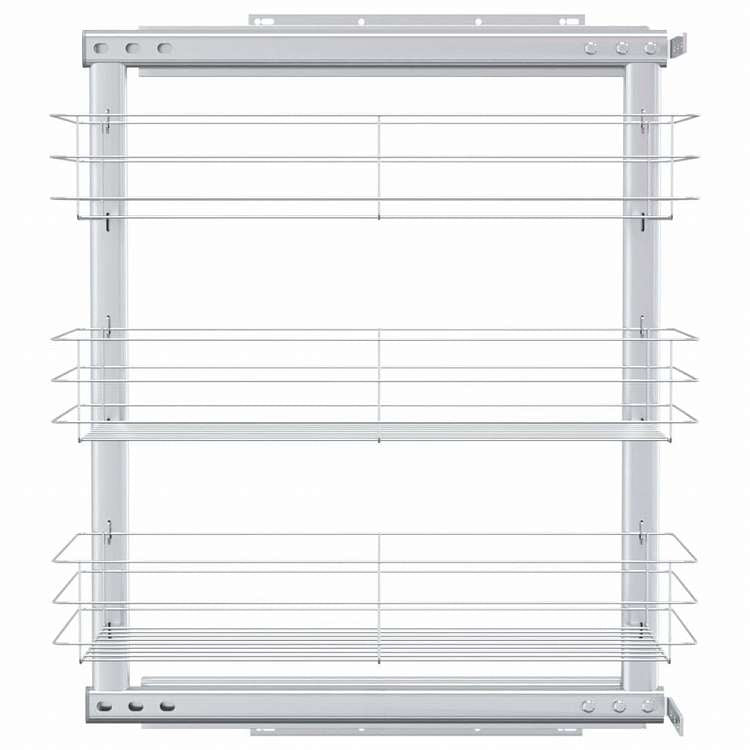 vidaXL 3段 引き出しキッチンワイヤーバスケット 47x25x56 cm シルバーホーム&ガーデン キッチン&ダイニング キッチンツール&調理器具 キッチン収納 調理道具ホルダー・ラック(代引不可)