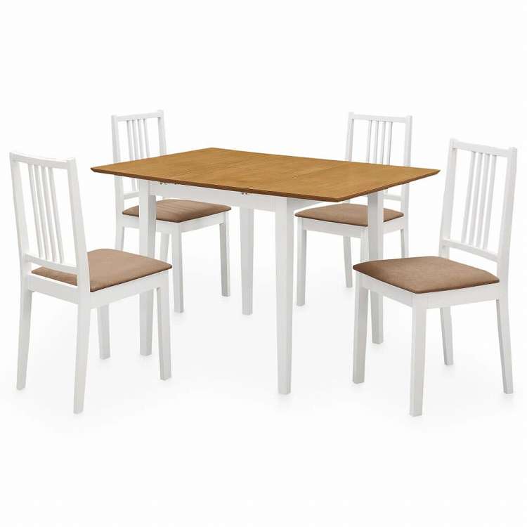 vidaXL ダイニング5点セット MDF材 ホワイト家具 家具セット キッチン・ダイニング 家具 Sets(代引不可)
