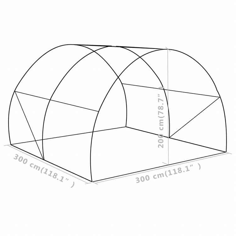 vidaXL 温室 9m2 300x300x200cmホーム&ガーデン 芝&ガーデン ガーデニング グリーンハウス・温室(代引不可)