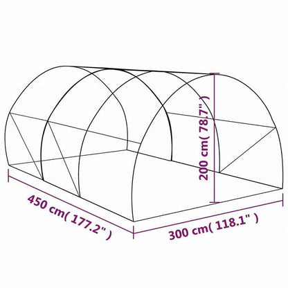 vidaXL 温室 13.5m2 450x300x200cmホーム&ガーデン 芝&ガーデン ガーデニング グリーンハウス・温室(代引不可)