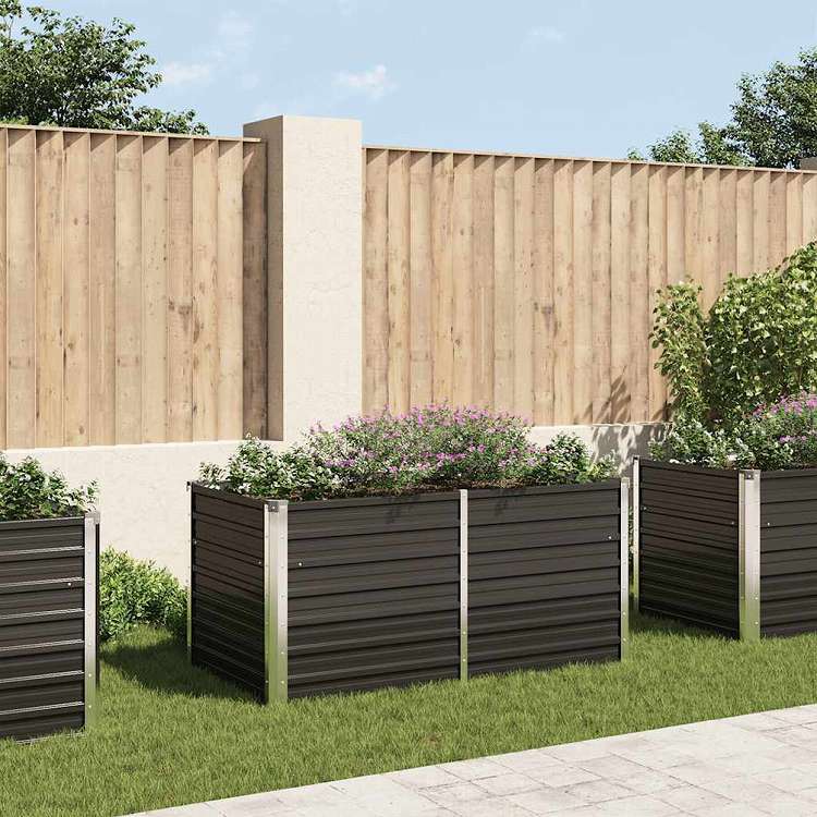 vidaXL レイズドガーデンプランター アントラシート 160x80x77cm 亜鉛メッキ鋼ホーム&ガーデン 芝&ガーデン ガーデニング 鉢植え・プランター(代引不可)