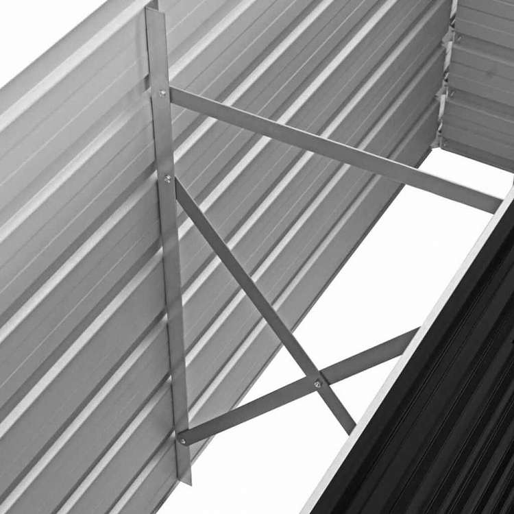 vidaXL レイズドガーデンプランター アントラシート 160x40x77cm 亜鉛メッキ鋼ホーム&ガーデン 芝&ガーデン ガーデニング 鉢植え・プランター(代引不可)