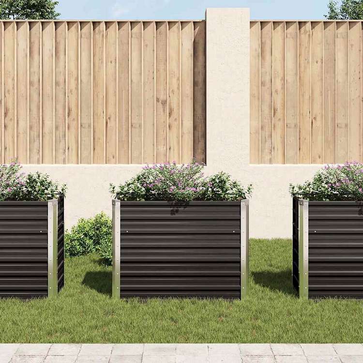 vidaXL レイズドガーデンプランター アントラシート 100x40x77cm 亜鉛メッキ鋼ホーム&ガーデン 芝&ガーデン ガーデニング 鉢植え・プランター(代引不可)