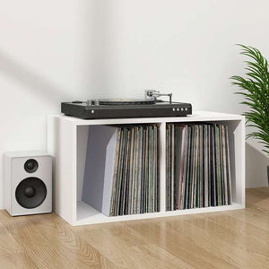 vidaXL レコード収納ボックス ホワイト 71x34x36cm エンジニアリングウッド家具 キャビネット&収納 メディア収納・ラック(代引不可)