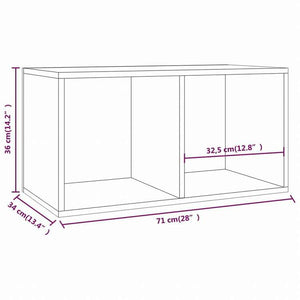 vidaXL レコード収納ボックス ホワイト 71x34x36cm エンジニアリングウッド家具 キャビネット&収納 メディア収納・ラック(代引不可)