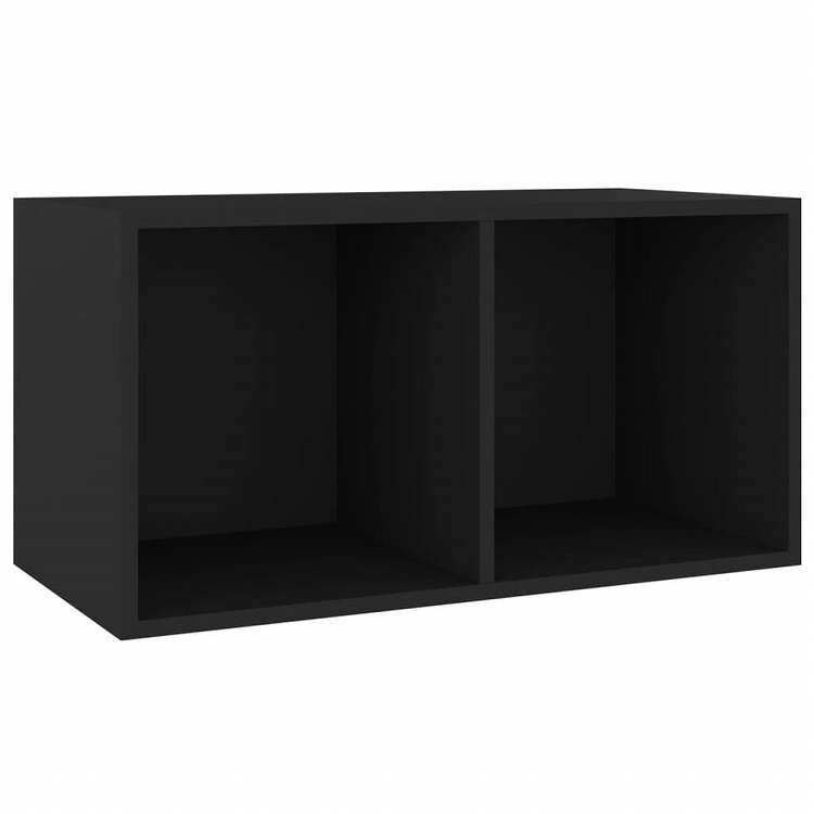 vidaXL レコード収納ボックス ブラック 71x34x36cm エンジニアリングウッド家具 キャビネット&収納 メディア収納・ラック(代引不可)