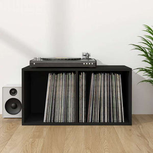 vidaXL レコード収納ボックス ブラック 71x34x36cm エンジニアリングウッド家具 キャビネット&収納 メディア収納・ラック(代引不可)