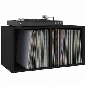 vidaXL レコード収納ボックス ブラック 71x34x36cm エンジニアリングウッド家具 キャビネット&収納 メディア収納・ラック(代引不可)
