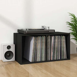 vidaXL レコード収納ボックス ブラック 71x34x36cm エンジニアリングウッド家具 キャビネット&収納 メディア収納・ラック(代引不可)