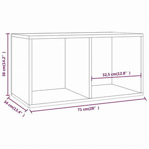 vidaXL レコード収納ボックス ブラック 71x34x36cm エンジニアリングウッド家具 キャビネット&収納 メディア収納・ラック(代引不可)