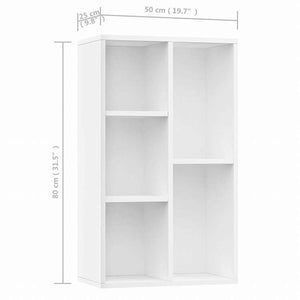 vidaXL ブックキャビネット/サイドボード ホワイト 50x25x80 cm エンジニアリングウッド家具 棚 本棚・オープンラック(代引不可)