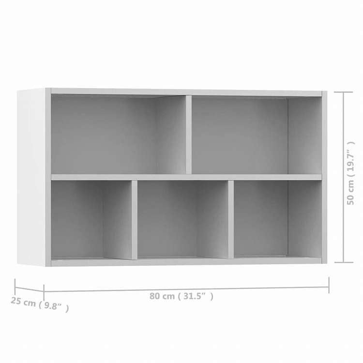vidaXL ブックキャビネット/サイドボード ホワイト 50x25x80 cm エンジニアリングウッド家具 棚 本棚・オープンラック(代引不可)