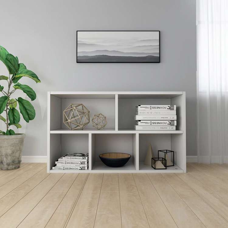 vidaXL ブックキャビネット/サイドボード ホワイト 50x25x80 cm エンジニアリングウッド家具 棚 本棚・オープンラック(代引不可)