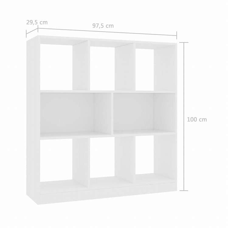 vidaXL ブックキャビネット ホワイト 97.5x29.5x100cm エンジニアリングウッド家具 棚 本棚・オープンラック(代引不可)