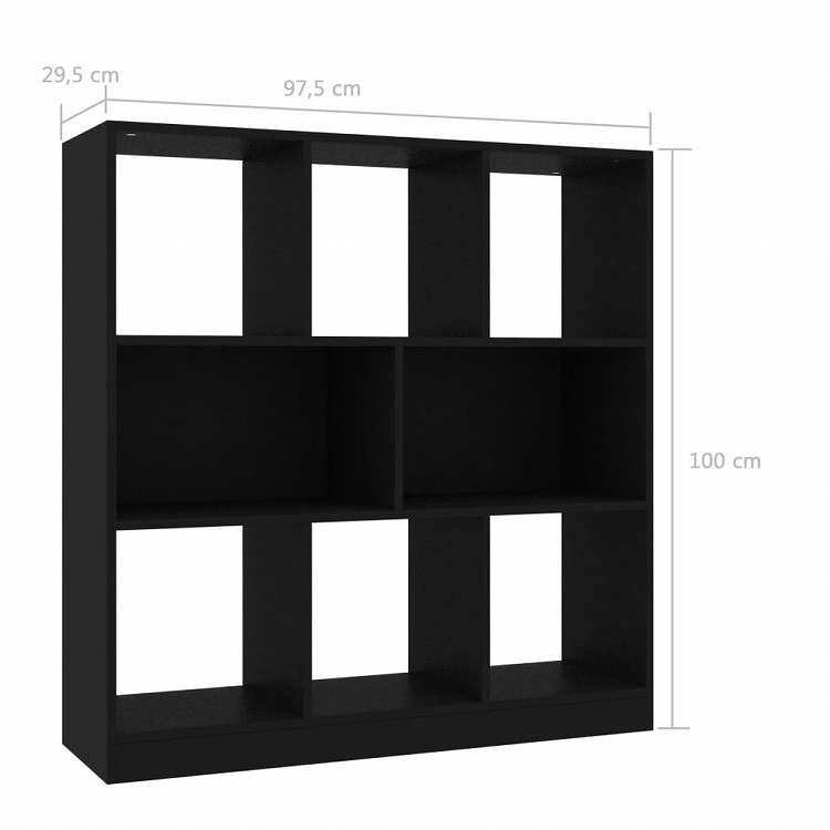 vidaXL ブックキャビネット ブラック 97.5x29.5x100cm エンジニアリングウッド家具 棚 本棚・オープンラック(代引不可)