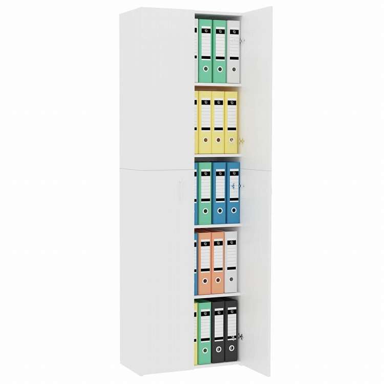 vidaXL オフィスキャビネット ホワイト 60x32x190cm エンジニアリングウッド家具 キャビネット&収納 ファイル棚(代引不可)