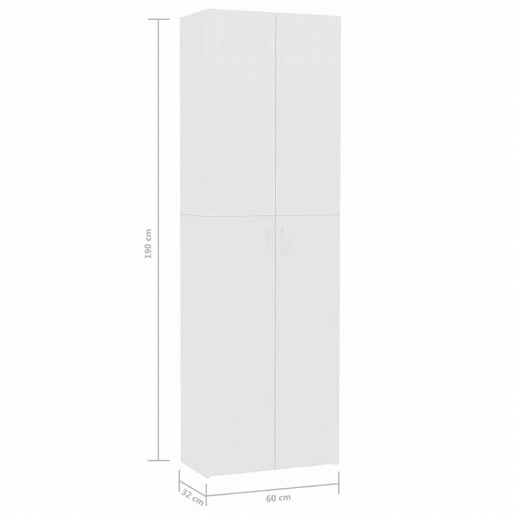 vidaXL オフィスキャビネット ホワイト 60x32x190cm エンジニアリングウッド家具 キャビネット&収納 ファイル棚(代引不可)