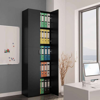 vidaXL オフィスキャビネット ブラック 60x32x190cm エンジニアリングウッド家具 キャビネット&収納 ファイル棚(代引不可)