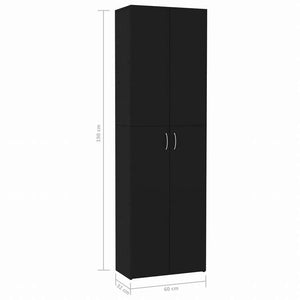 vidaXL オフィスキャビネット ブラック 60x32x190cm エンジニアリングウッド家具 キャビネット&収納 ファイル棚(代引不可)