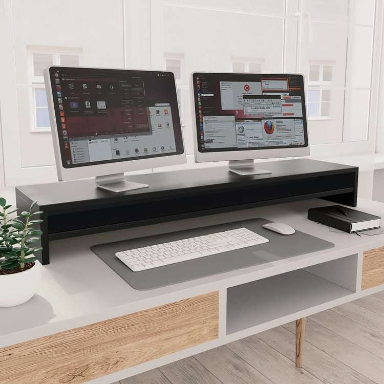 vidaXL モニタースタンド ブラック 100x24x13cm エンジニアリングウッド電子機器 ビデオ ビデオアクセサリ テレビ部品・アクセサリ TV・モニターマウント(代引不可)
