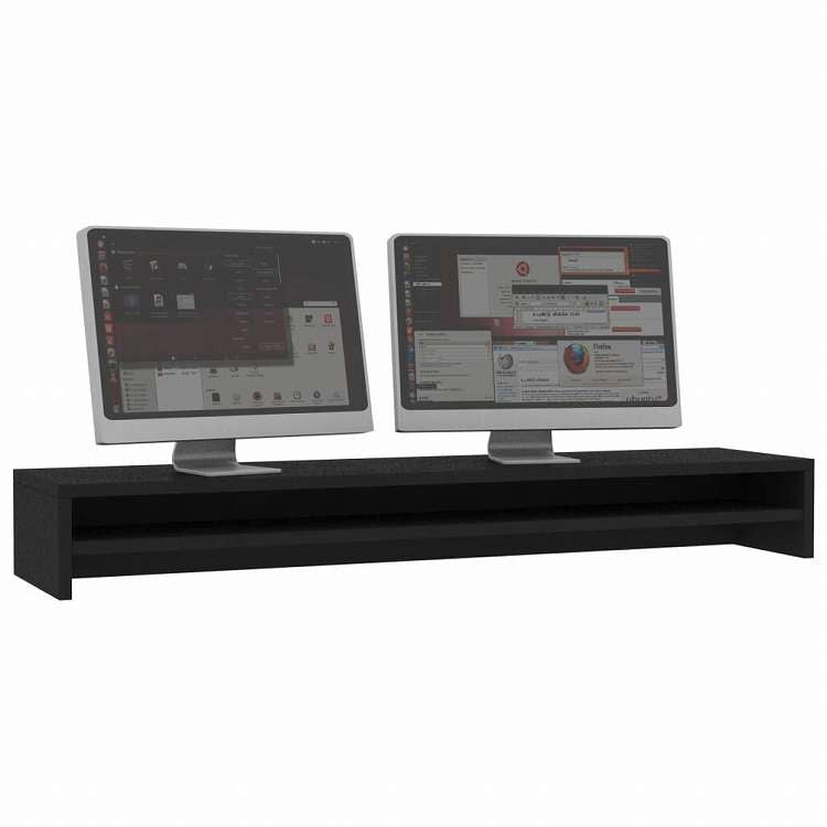vidaXL モニタースタンド ブラック 100x24x13cm エンジニアリングウッド電子機器 ビデオ ビデオアクセサリ テレビ部品・アクセサリ TV・モニターマウント(代引不可)